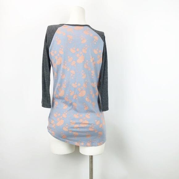 2/$30 Lularoe Small Womens Randy Unicorn Floral Print Baseball Tee - Picture 4 of 8